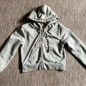 cropped sage green Brandy Melville zip up